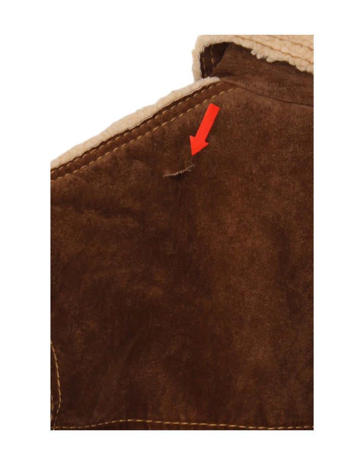 Conbipel Dame Shearling Jacket IT 48 XL Brunt Læder