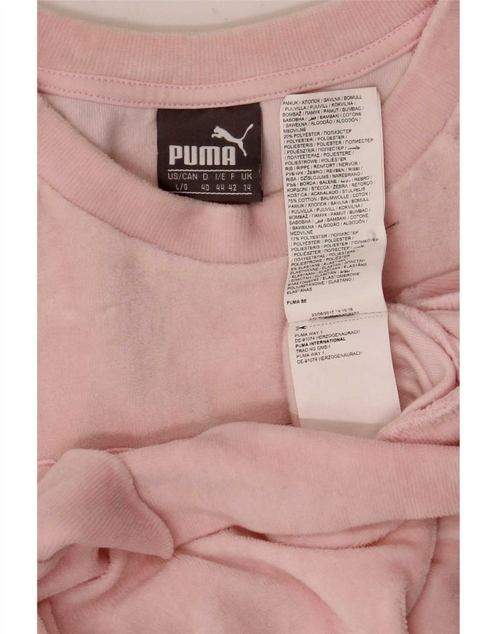 Puma Dame Grafisk Oversized Sweatshirt Jumper UK 14 Large Pink Bomuld