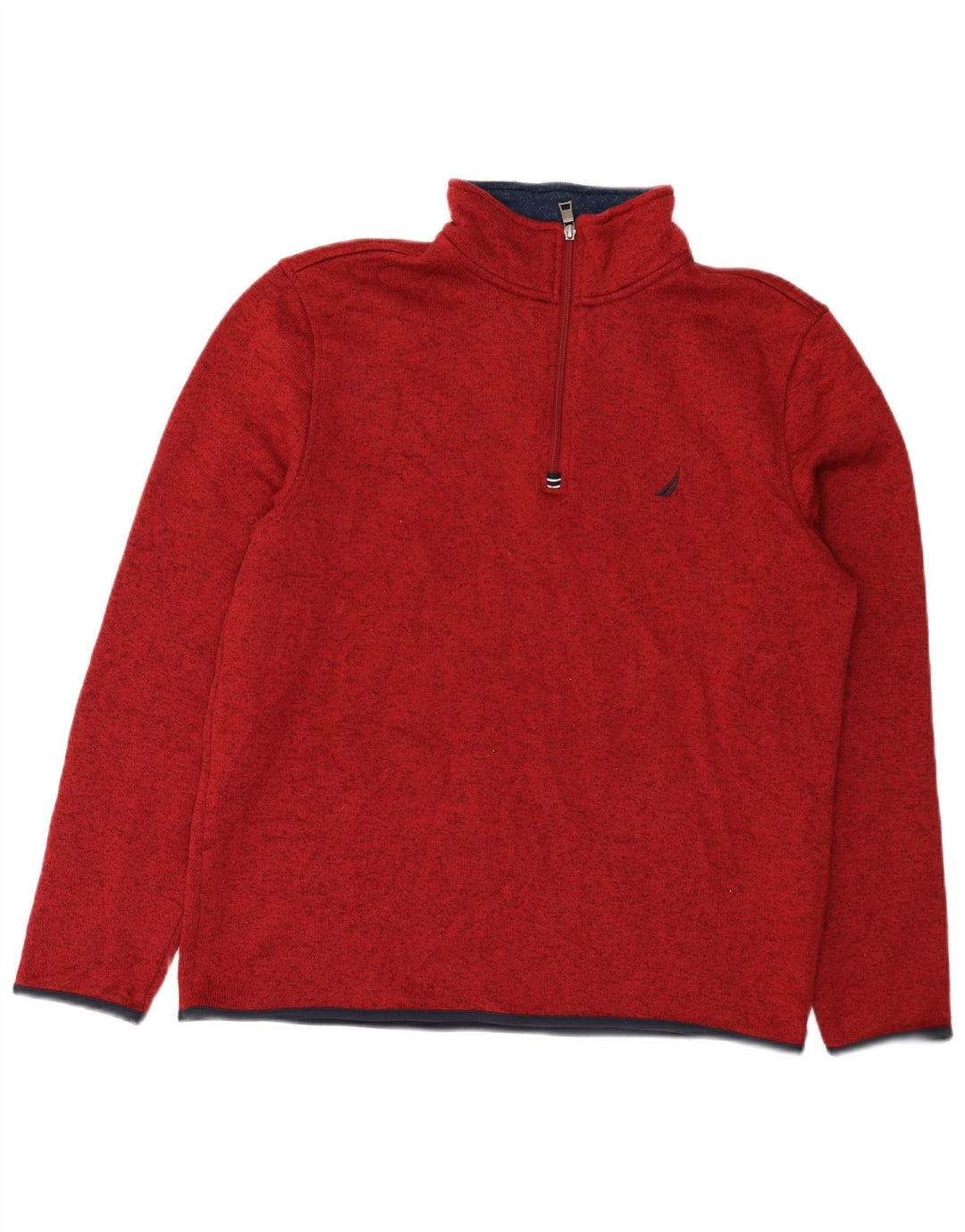 Nautica Sweatshirt med lynlås til mænd, stor Burgundy Flecked Polyester