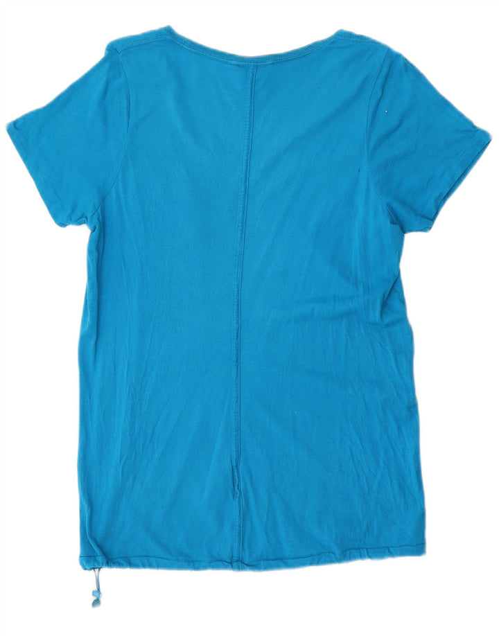 Nike Dame T-Shirt Top UK 14 Medium Blue Bomuld