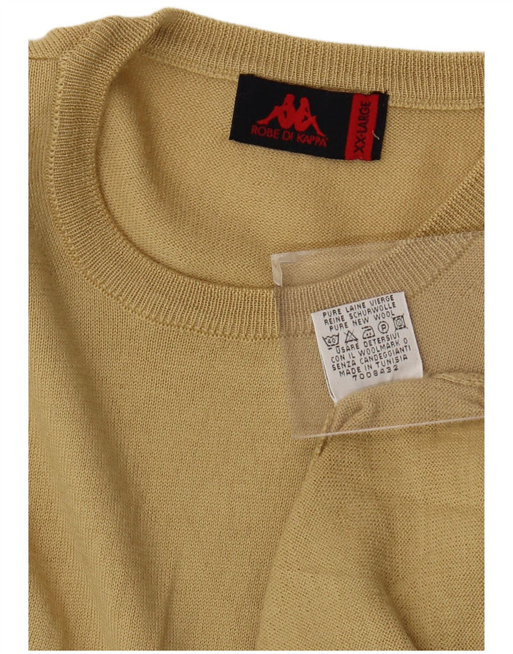 Kappa Herre Crew Neck Jumper Sweater 2XL Beige Virgin Wool