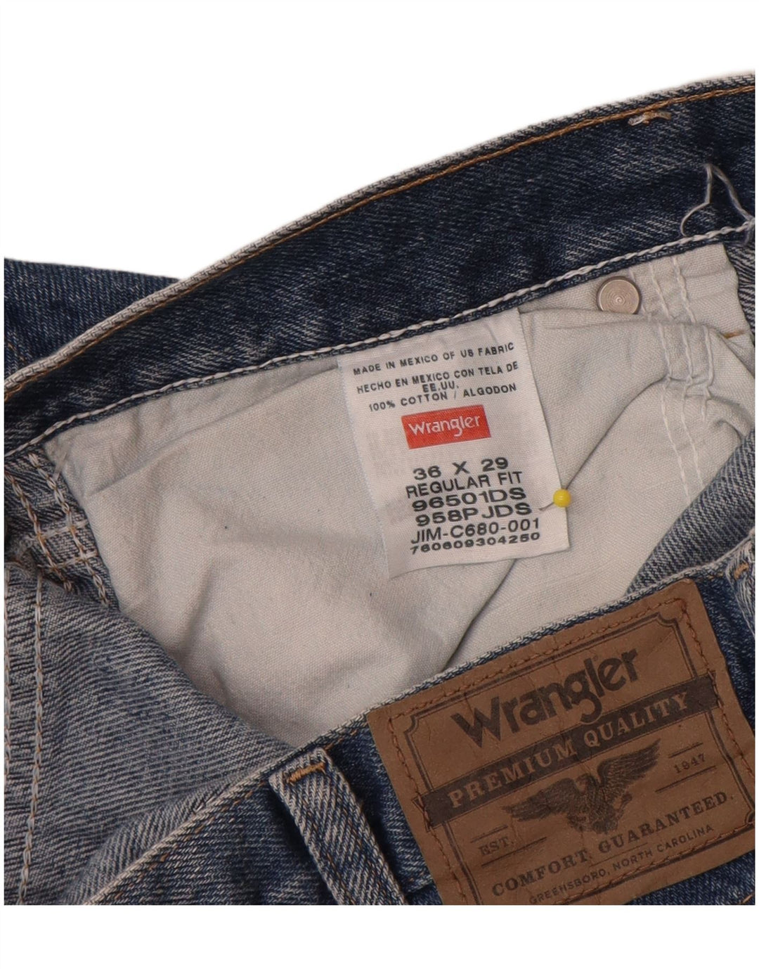 Wrangler Herre Regular Fit Straight Jeans W36 L29 Blå