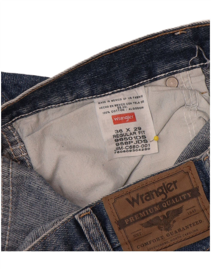 Wrangler Herre Regular Fit Straight Jeans W36 L29 Blå