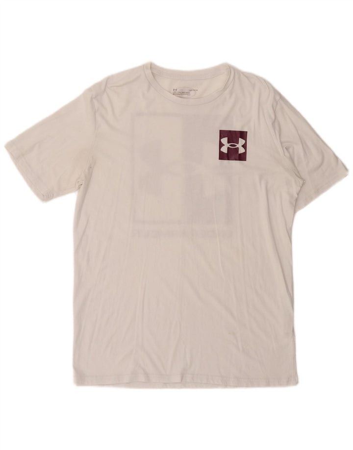 UNDER ARMOUR Mens Graphic T-Shirt Top Large White Cotton