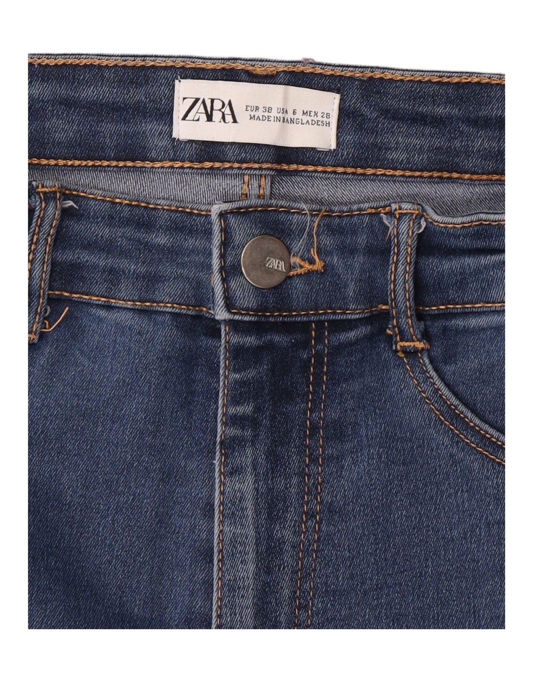 ZARA Womens Denim Shorts EU 38 Small W28 Blue Vintage Zara and Second-Hand Zara from Messina Hembry 