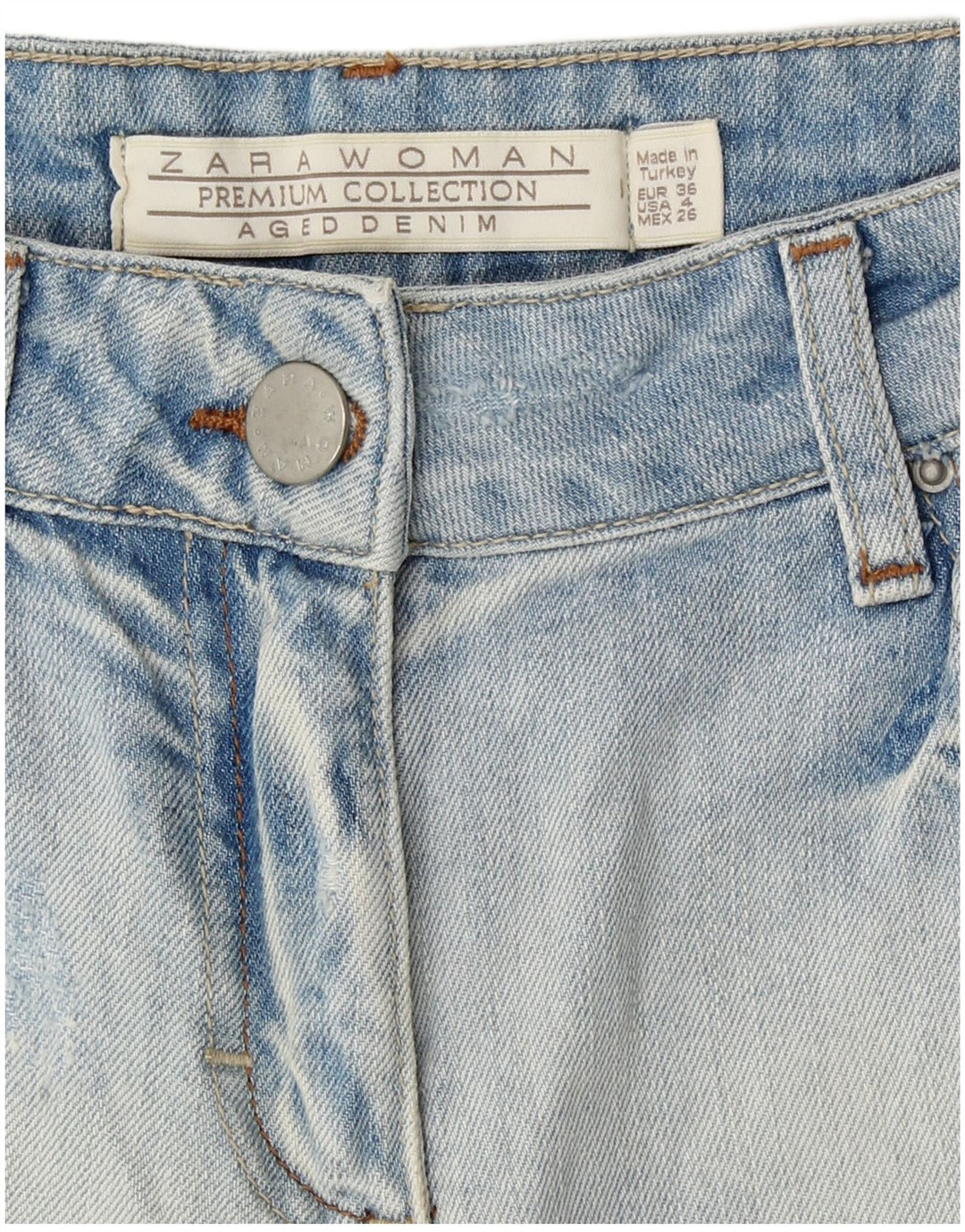 Zara Dame Denim Shorts EU 36 XS W26 Blå