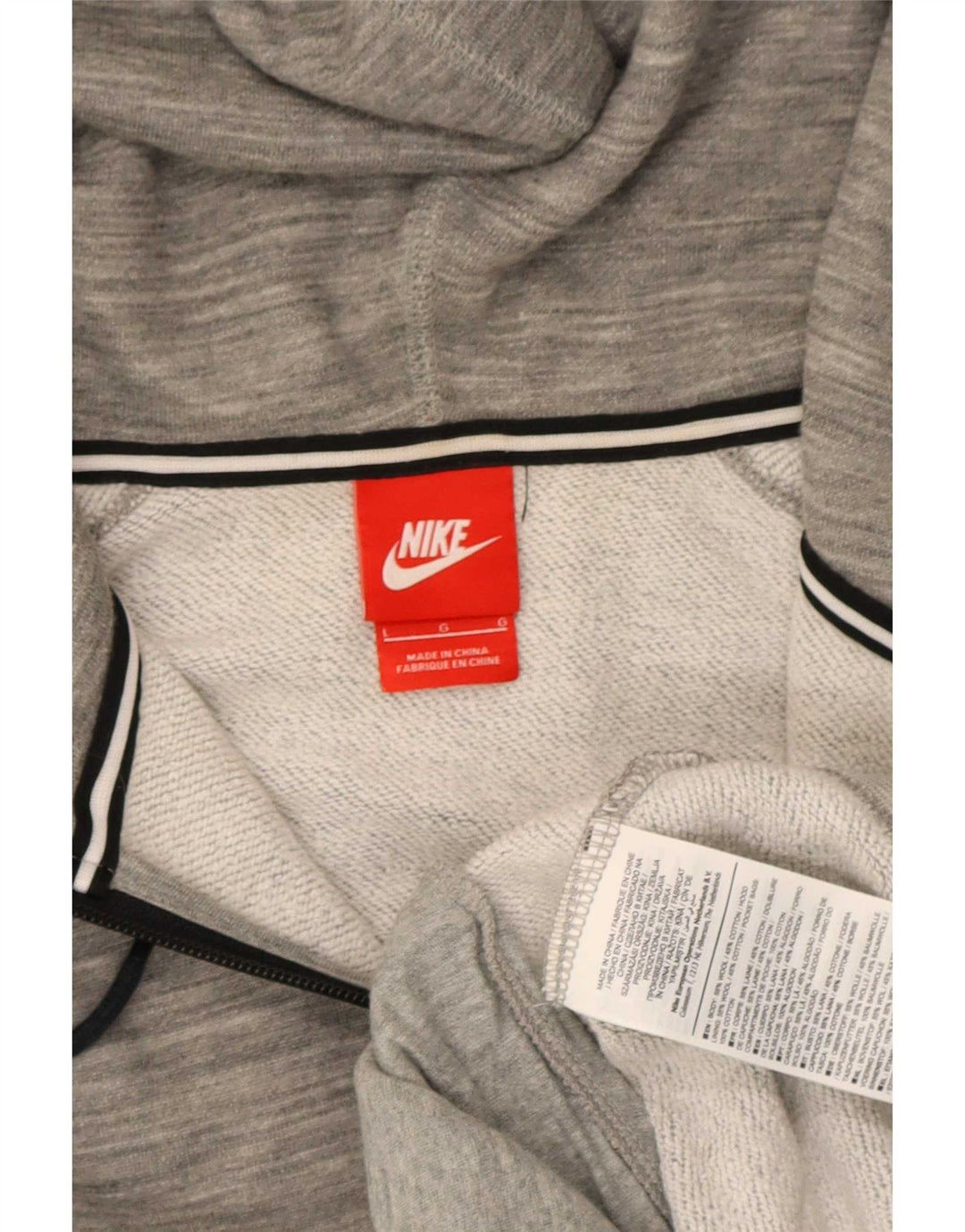 Nike hættetrøje med lynlås til mænd Stor grå flækket bomuld