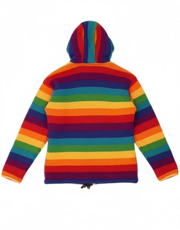 Vintage Dame Cardigan Sweater UK 12 Medium Flerfarvet Farverig