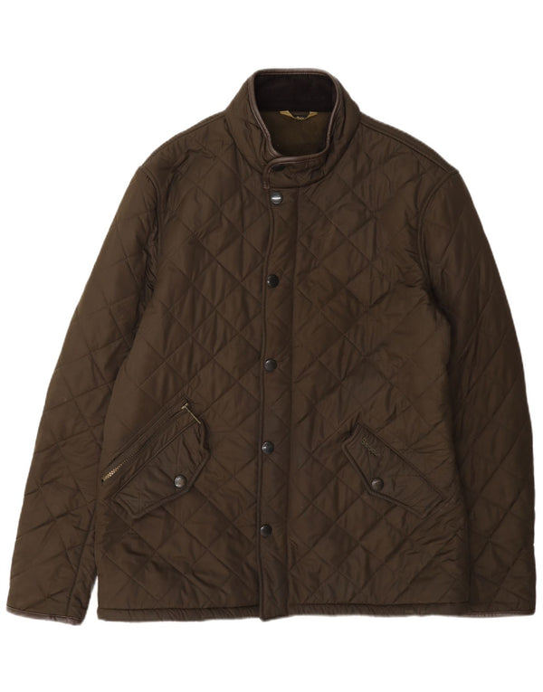 Barbour Herre quiltet jakke UK 40 Stor Khaki Polyester