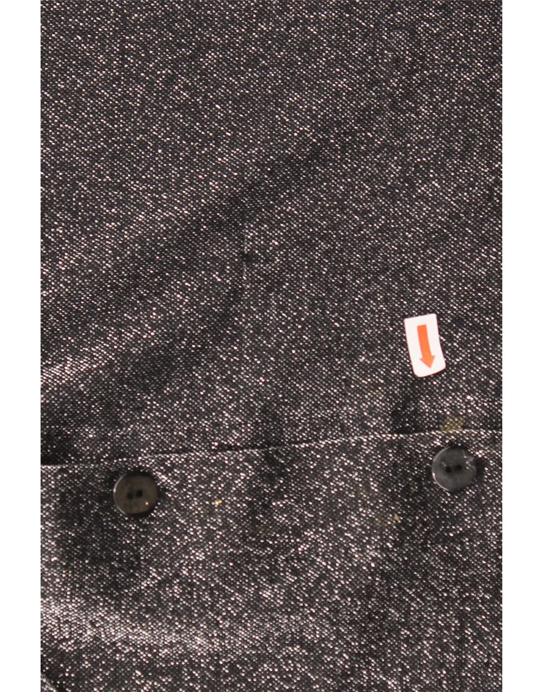 VINTAGE Dame Oversized skjortebluse UK 16 Large Black Flecked Polyester