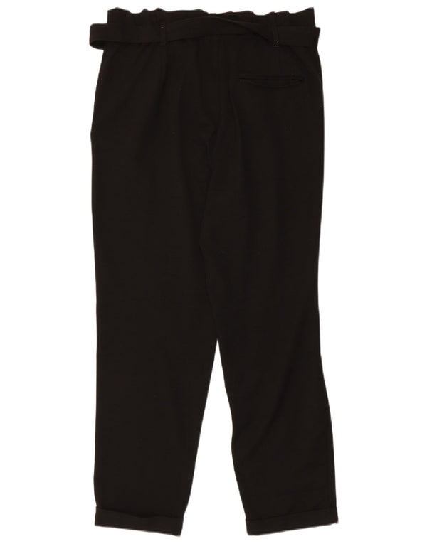 Zara Womens Tapered Cropped Trousers Medium W28 L25 Black