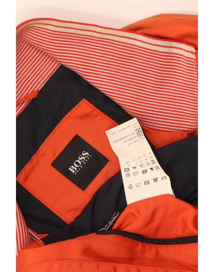 Hugo Boss Herre Crop Bomber Jacket EU 52 XL Orange Polyamid