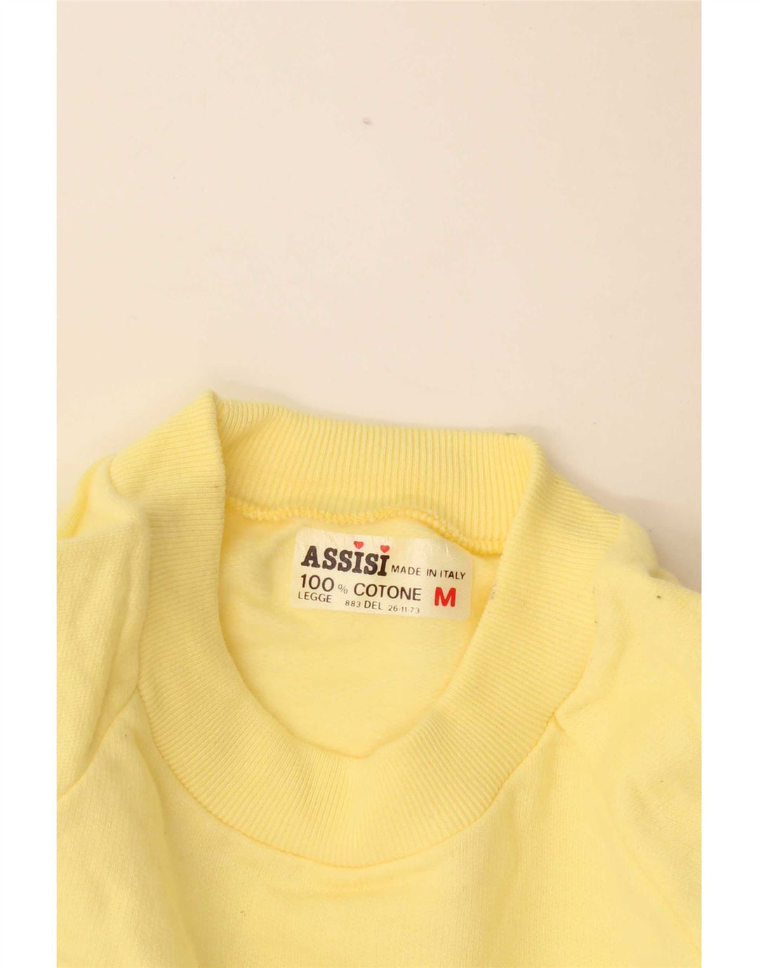 Assisi Herre Italia Grafisk Sweatshirt Jumper Medium Gul Bomuld