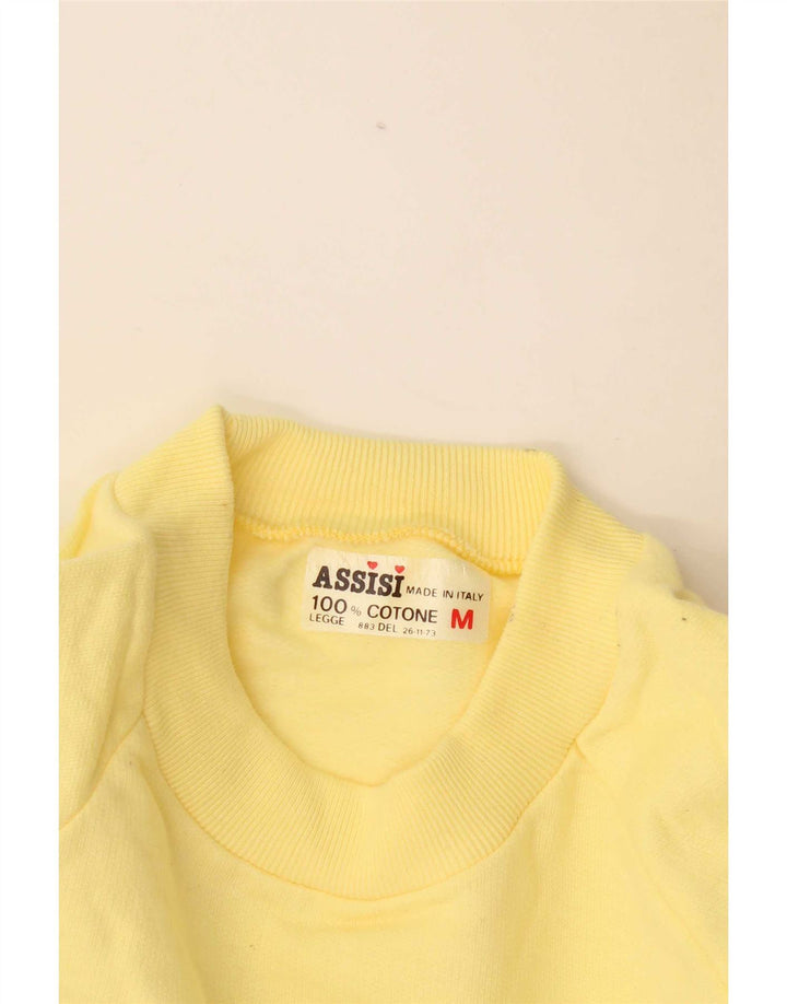 Assisi Herre Italia Grafisk Sweatshirt Jumper Medium Gul Bomuld