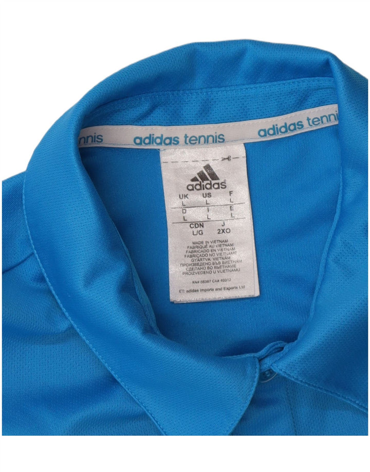 Adidas Herre Climalite Polo Shirt Large Blue Colourblock Polyester