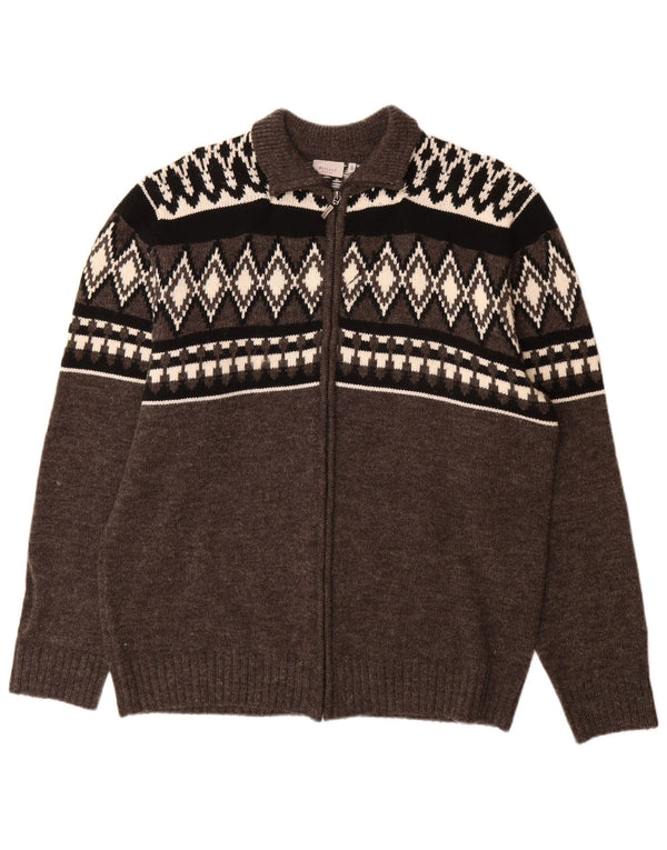 Bexleys Herre Cardigan Sweater IT 54 XL Grå Fair Isle Akryl