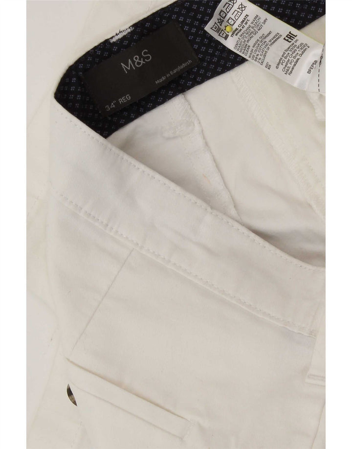 Marks & Spencer Chino Shorts til mænd W34 Stor hvid bomuld