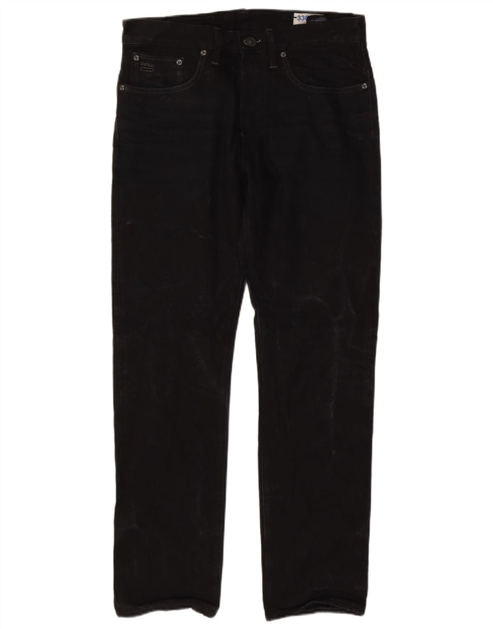 G-Star Straight Jeans til mænd W33 L32 Sort bomuld