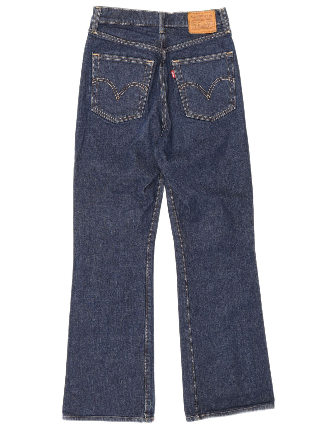LEVI'S Dame Ribcage Bootcut Jeans W25 L26 Marineblå Bomuld