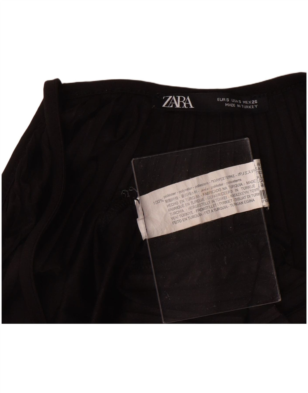 ZARA Womens Cami Top UK 10 Small Black Polyester
