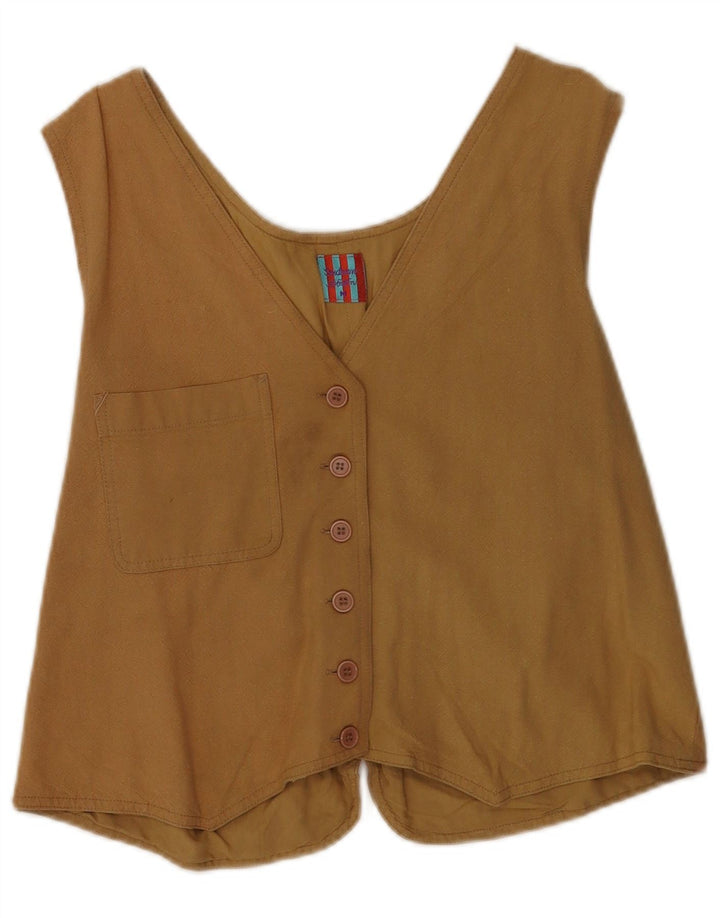 Vintage damevest UK 14 Medium Brown Rayon