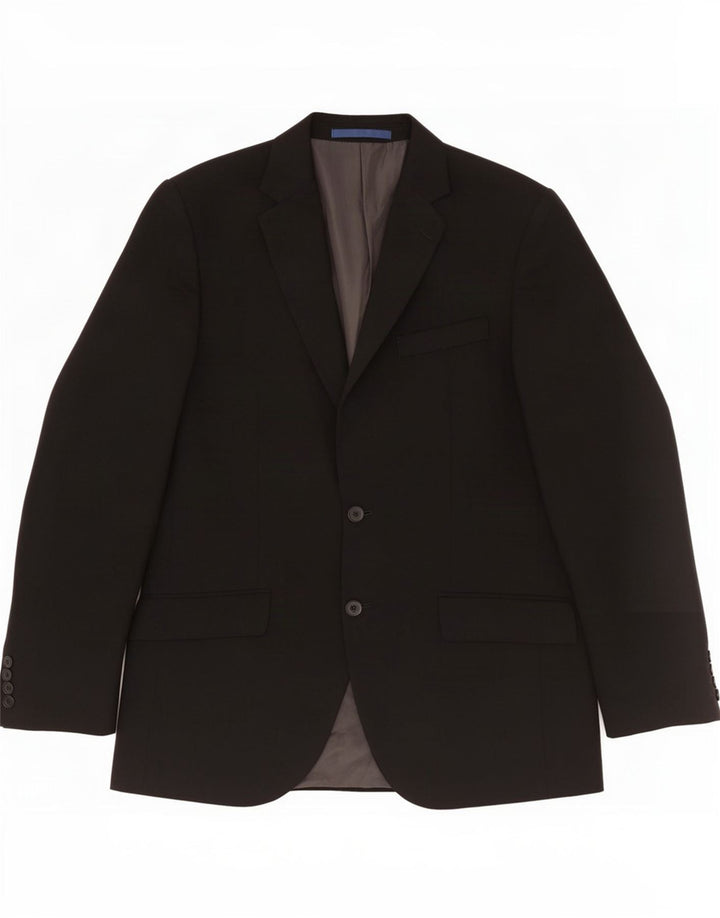 Marks & Spencer Herre 2-knaps blazerjakke UK 38 Medium Black New Wool