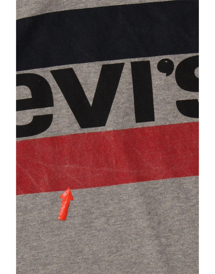 Levi's Herre Standard Grafisk T-Shirt Top Stor Grå Flecked Bomuld
