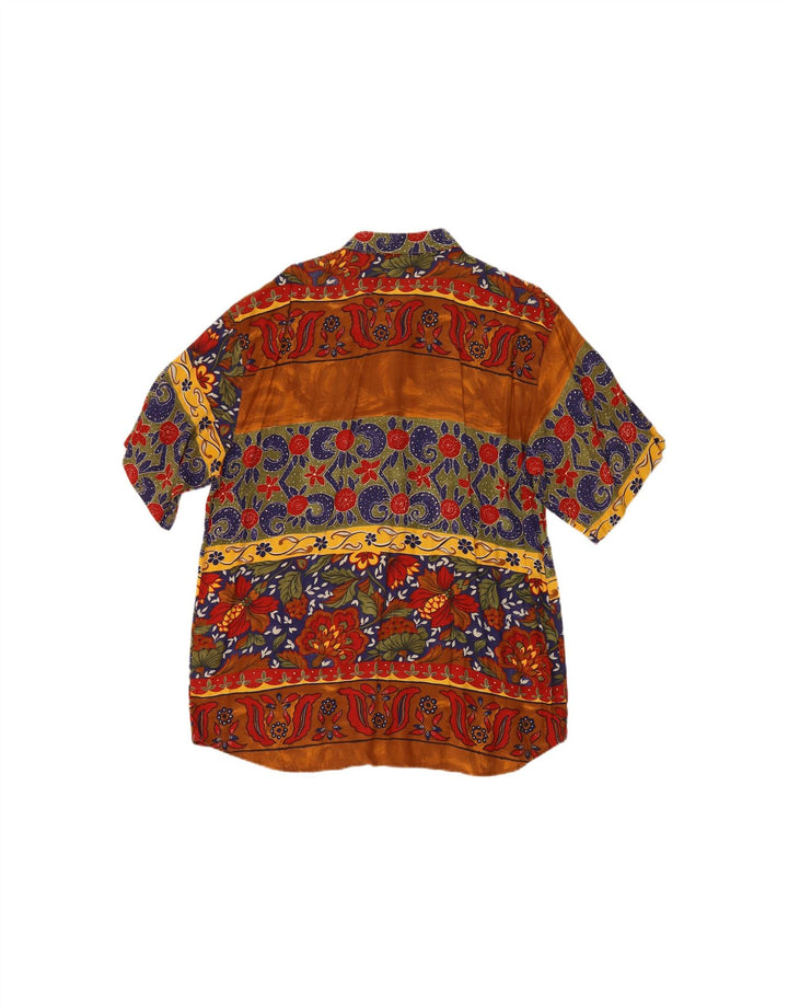 VINTAGE Mens Short Sleeve Shirt XL Multicoloured Floral Vintage Vintage and Second-Hand Vintage from Messina Hembry 