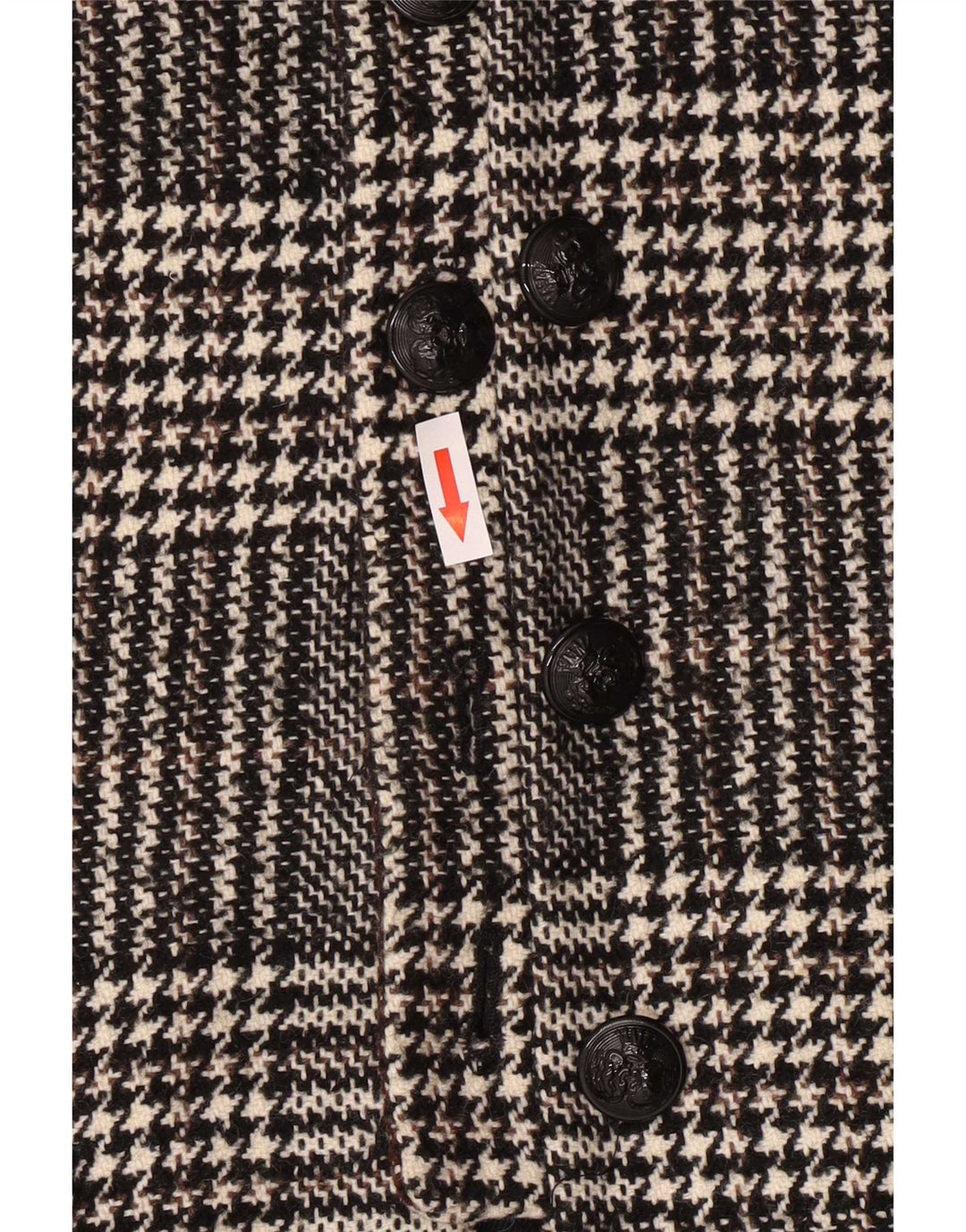 Zara Dame Overfrakke UK 12 Medium Grey Houndstooth Akryl