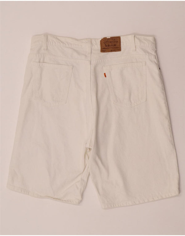 Levi's Herre 550 denimshorts W40 XL Hvid bomuld