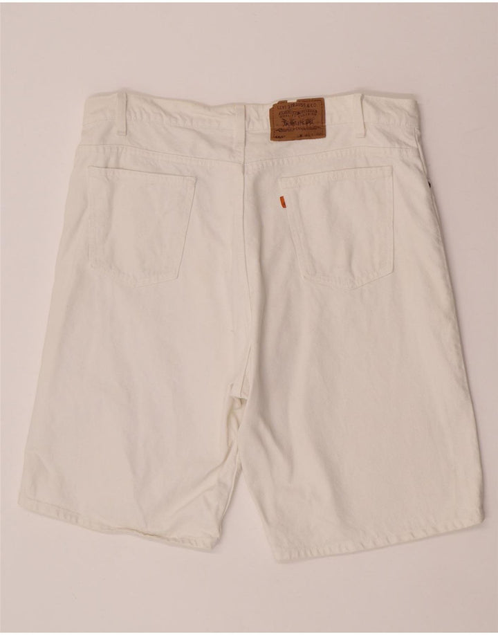 Levi's Herre 550 denimshorts W40 XL Hvid bomuld