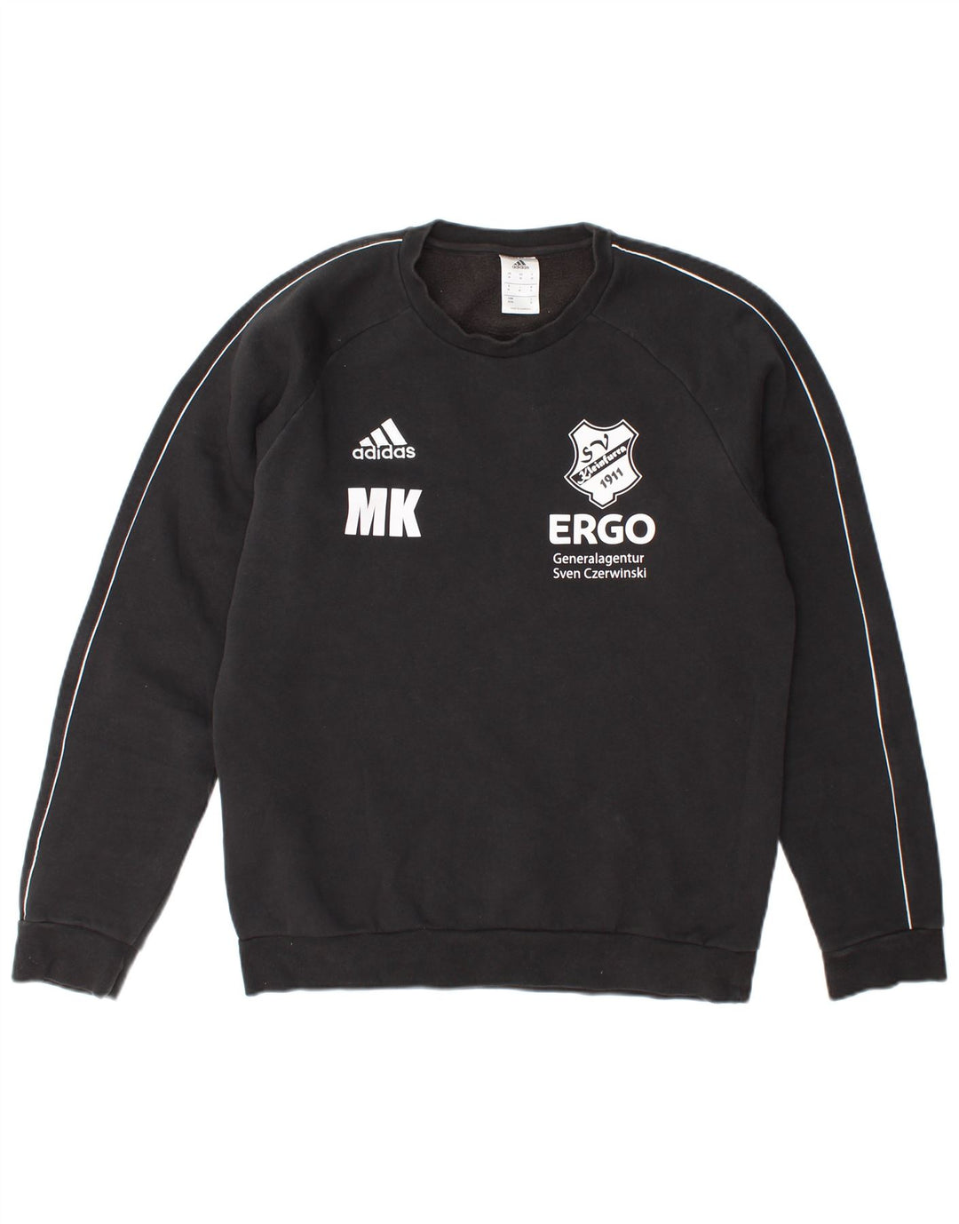 Adidas Grafisk Sweatshirt Jumper Medium Sort Bomuld