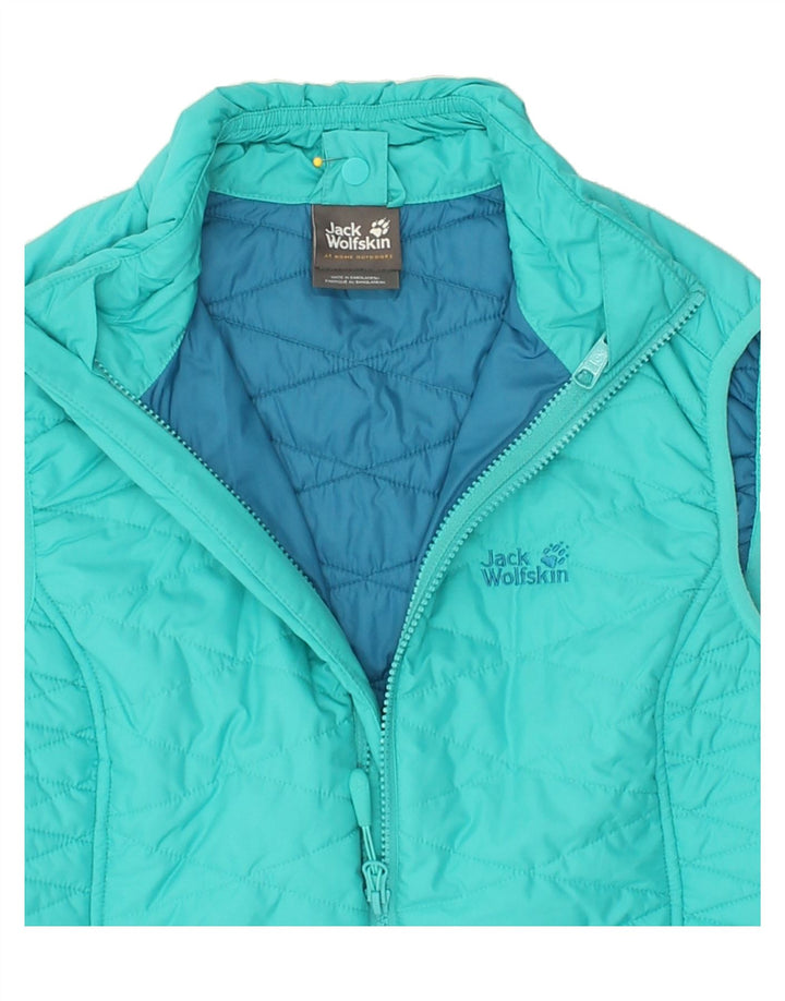 JACK WOLFSKIN Womens Padded Gilet UK 6 XS Turquoise Polyester Vintage Jack Wolfskin and Second-Hand Jack Wolfskin from Messina Hembry 