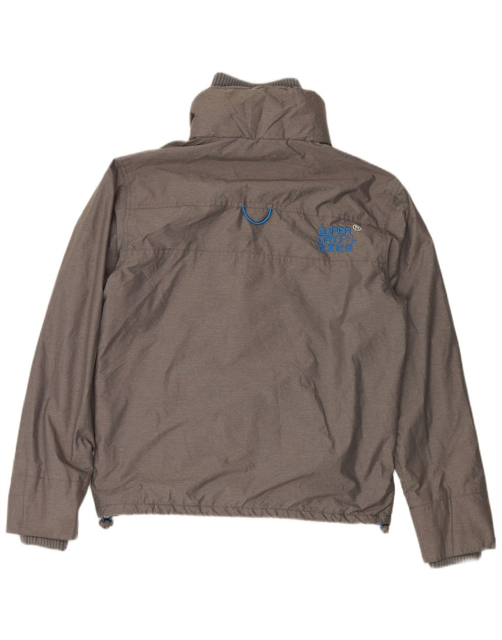 SUPERDRY Herre Windcheater Windbreaker Jacket UK 38 Medium Grey Nylon