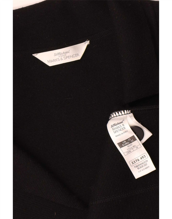 Marks & Spencer Dame Longline Cardigan Sweater UK 22 3XL Sort