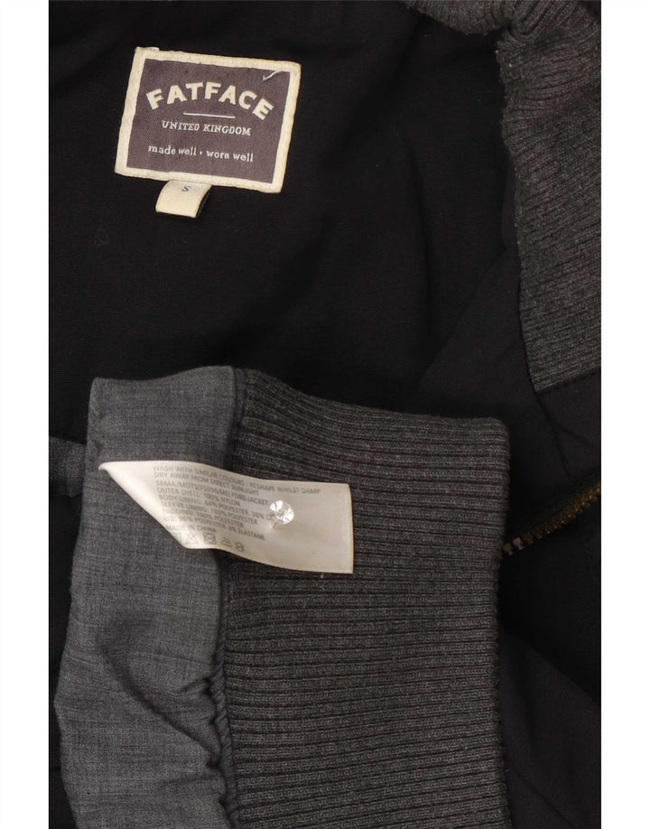 Fat Face Herre Hooded Bomber Jacket UK 36 Small Black Nylon