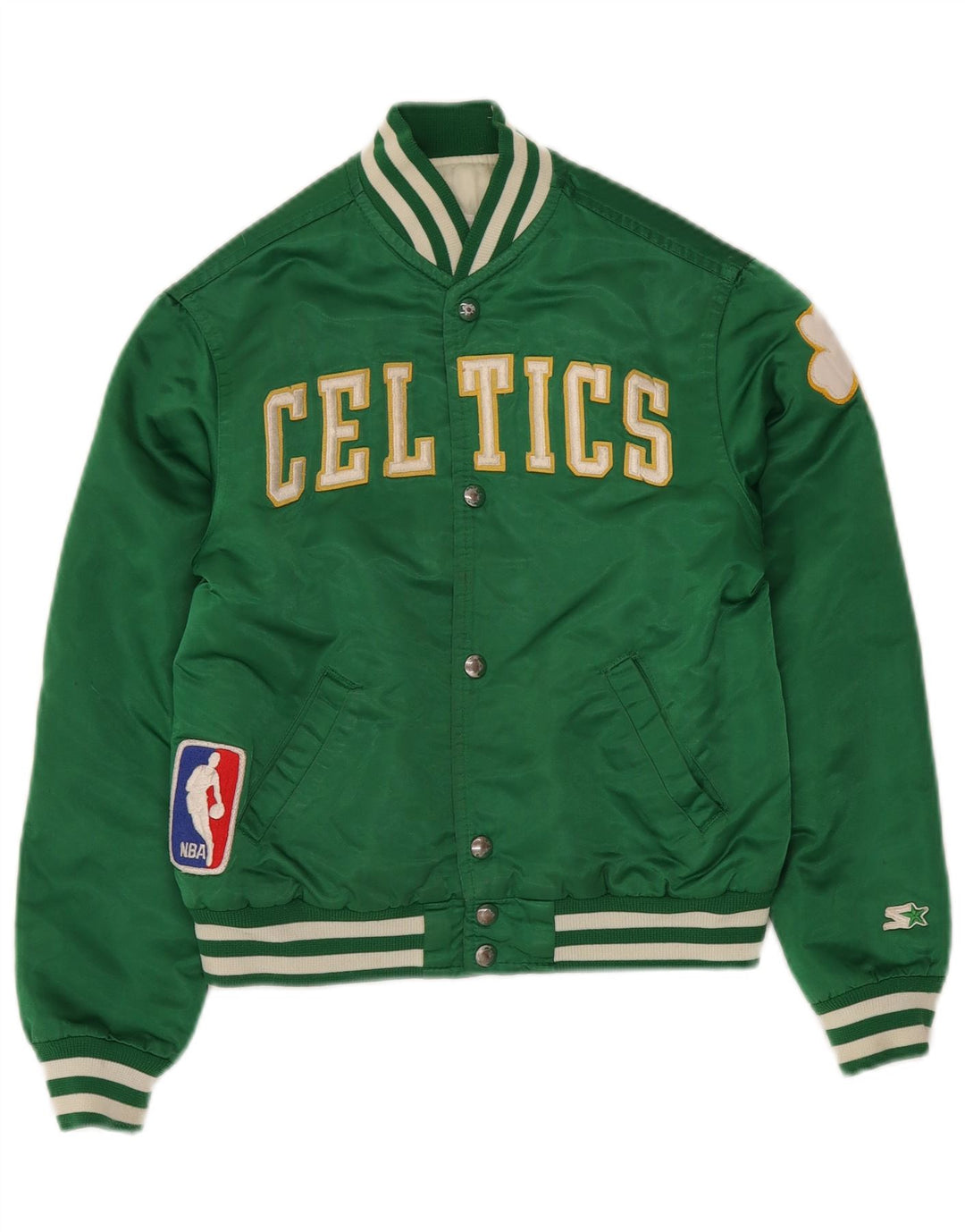 STARTER Boys Celtics Graphic Bomber Jacket 9-10 år Medium Green Nylon
