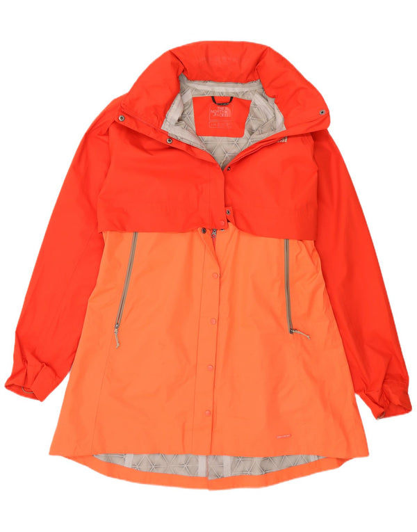 The North Face Dame Dryvent Raincoat UK 16 Large Orange Colourblock