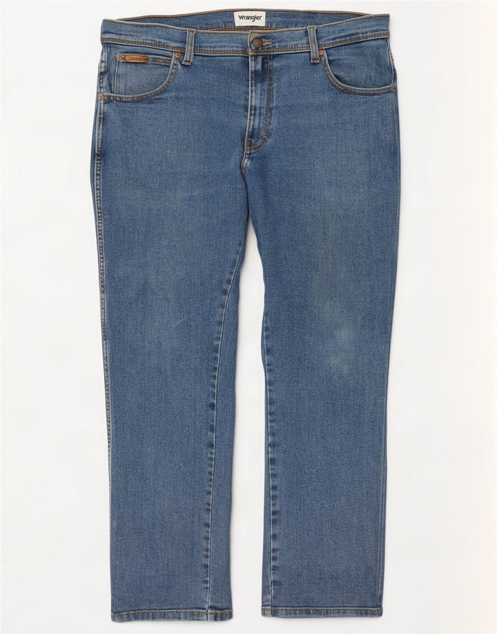 Wrangler Herre Texas Straight Jeans W34 L30 Blå Bomuld