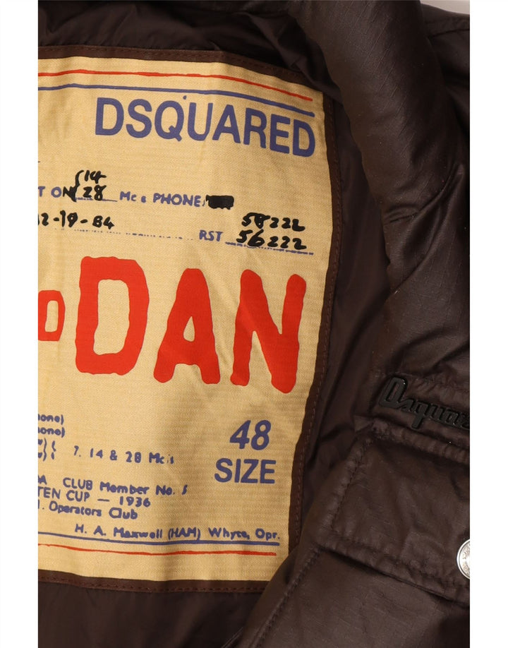Dsquared Herre lynlås polstret jakke IT 48 Medium Brown Designer