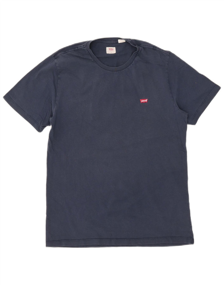 Levi's herre T-shirt top mellem marineblå bomuld
