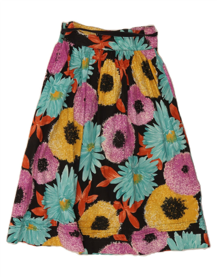 VINTAGE Womens A-Line Skirt W26 Small Multicoloured Floral Vintage Vintage and Second-Hand Vintage from Messina Hembry 