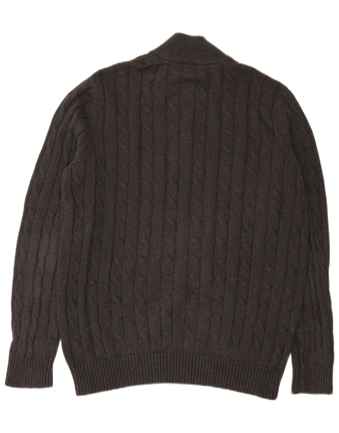 J. Crew Herre Zip Neck Jumper Sweater Stor Grå Bomuld