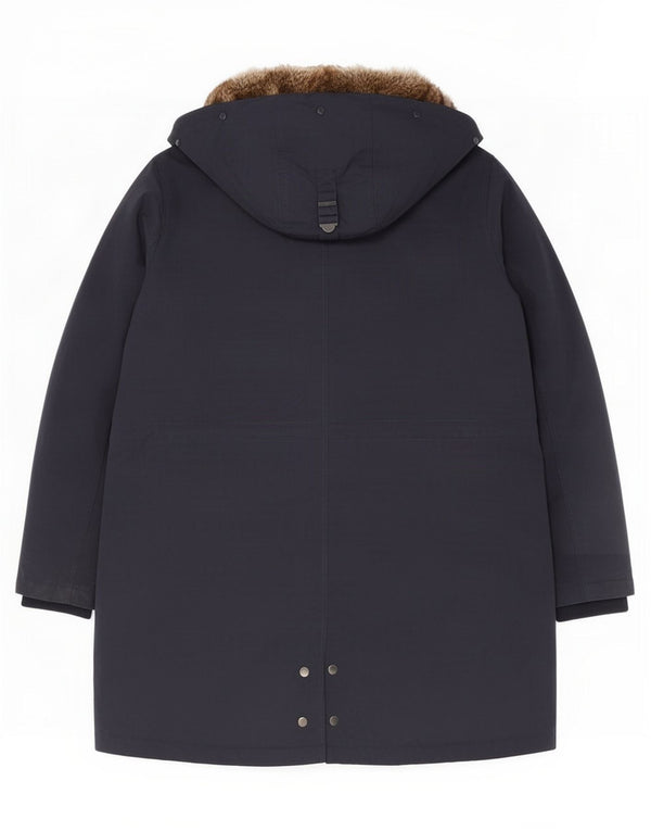 Marks & Spencer Dame Hooded Parka Jacket UK 20 3XL Navy Blue Polyester