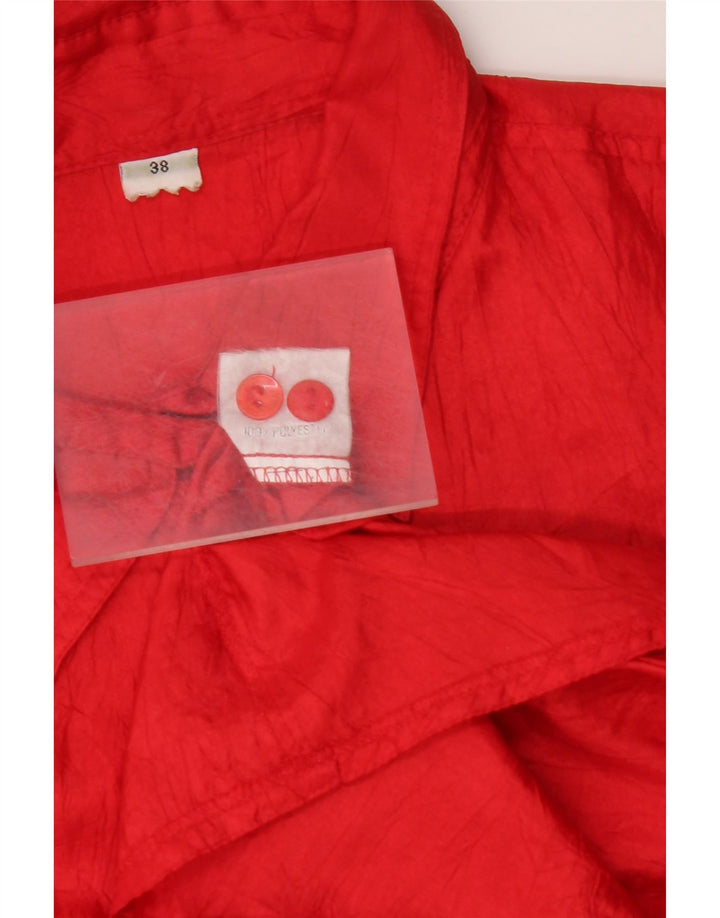 VINTAGE Dame skjortebluse EU 38 Medium Rød Polyester