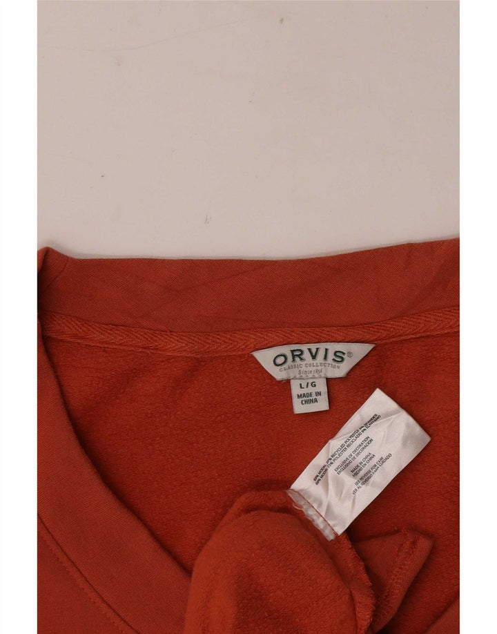 Orvis Womens Oversized Sweatshirt Jumper UK 16 Large Orange Modal