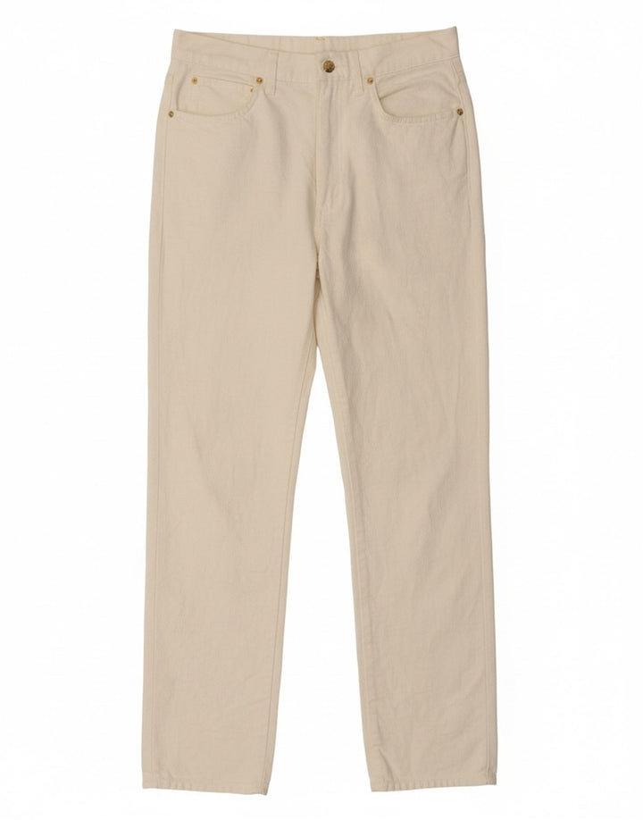 ROCCOBAROCCO Womens Slim Casual Trousers IT 44 Medium W28 L31 White Cotton