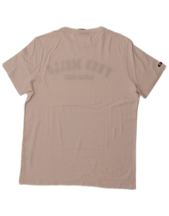 FRED MELLO Herre Grafisk T-Shirt Top Stor Hvid Bomuld