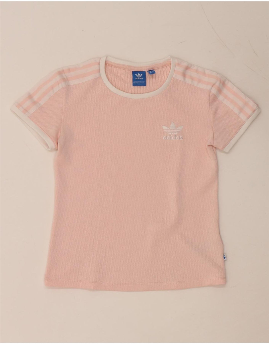 ADIDAS Dame T-Shirt Top UK 8 Small Pink Polyester