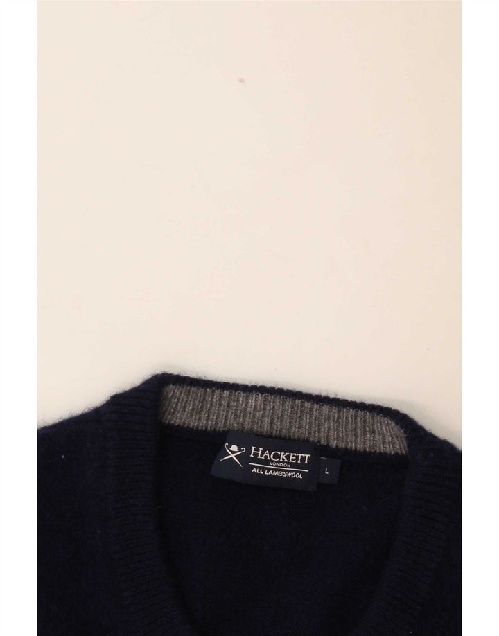 Hackett Dame sweater med rund hals DK 16 Stor marineblå lammeuld